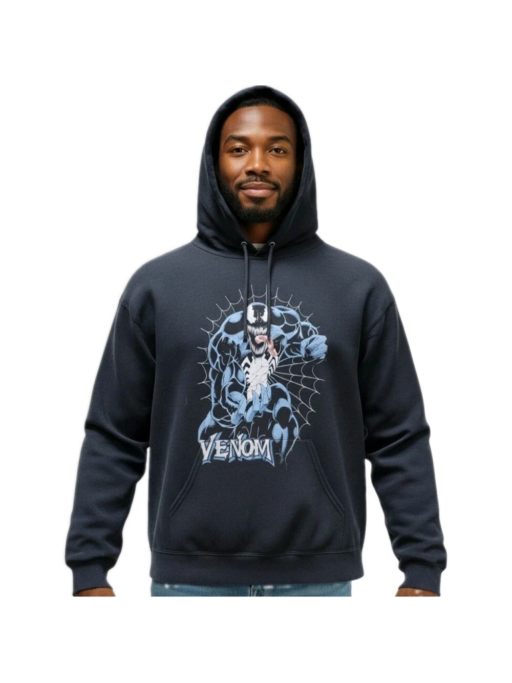 Marvel Vernon Black Long-Sleeves Hoodie Relaxed Fit Sweatshirt Size Medium NWOT